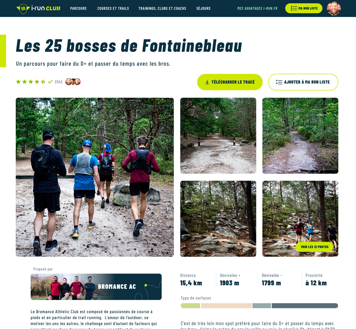 Fiche parcours sur i-Run Club