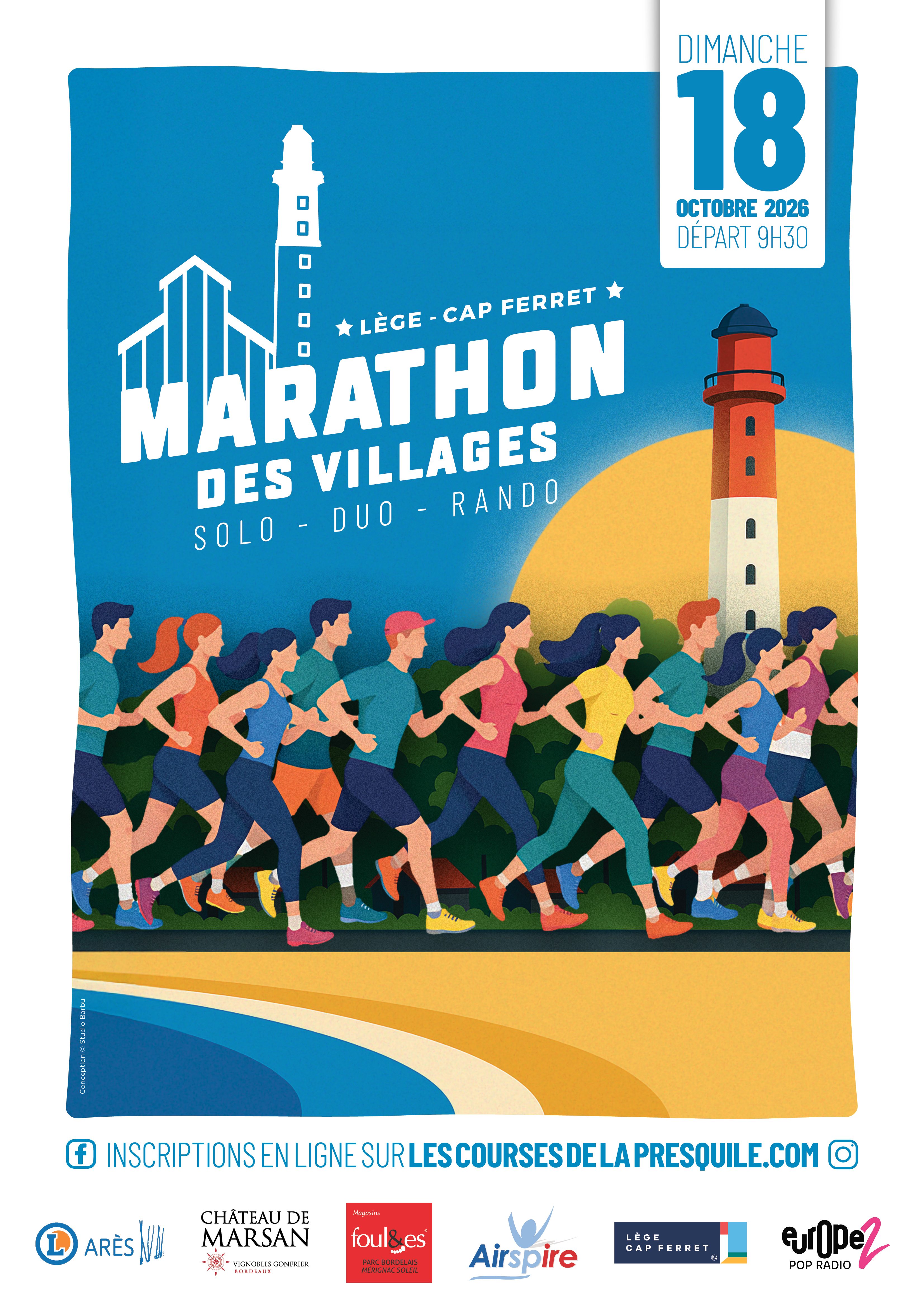Affiche Marathon des Villages de la Presqu&amp;#039;île de Lège Cap Ferret
